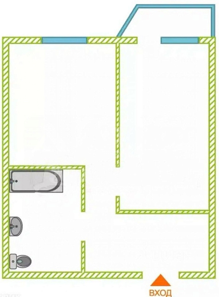 Квартира 1-комн., 42.7 м²