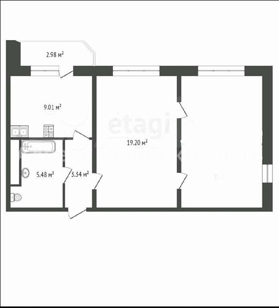 Квартира 2-комн., 56 м²