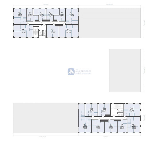 Студия в новостройке, 27 кв.м.