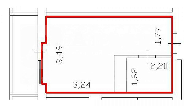 Квартира студия, 19.8 м²