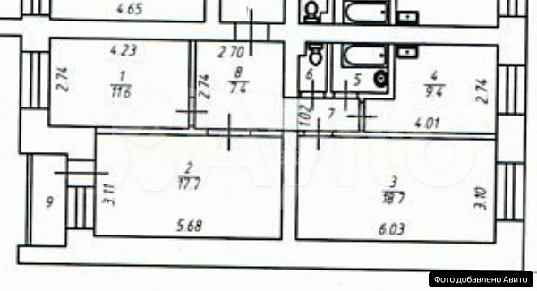 Квартира 3-комн., 70.5 м²
