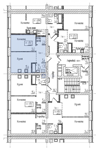 1-к квартира, 41 кв.м.