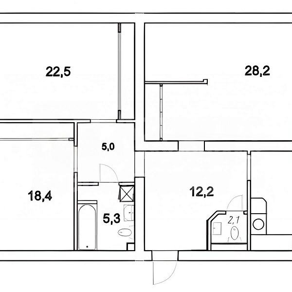 Квартира 3-комн., 109 м²
