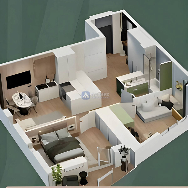 2-к квартира, 64 кв.м.