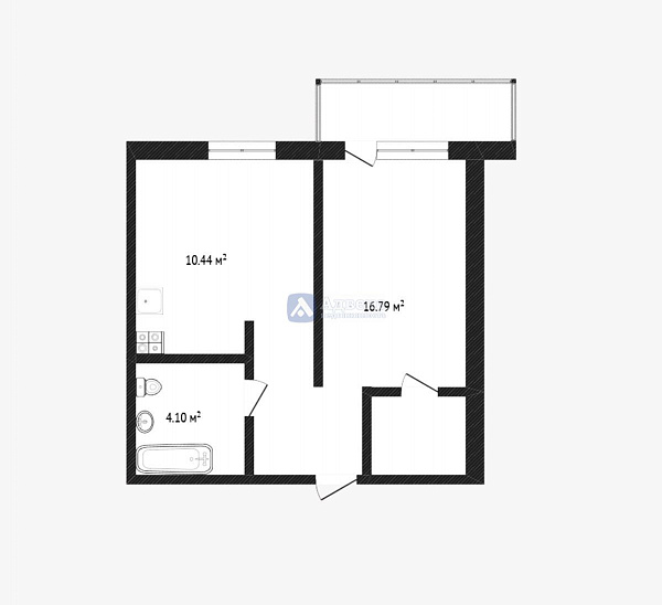 Квартира 1-комн., 35.6 м²