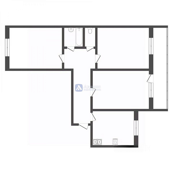 Квартира 3-комн., 63 м² Квартира 3-комн., 63 м²