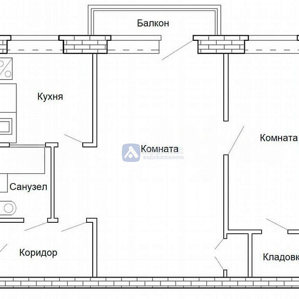 Квартира 2-комн., 47 м² Квартира 2-комн., 47 м²