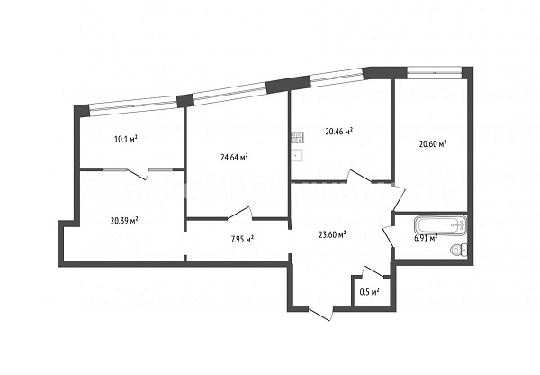 3-к квартира, 127 кв.м.