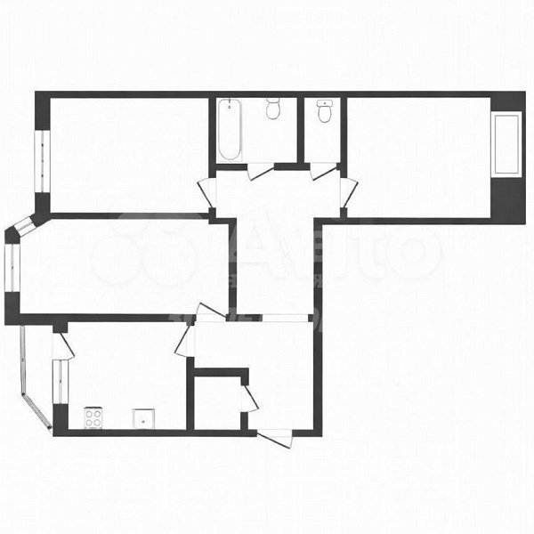 3-к квартира, 93 кв.м.