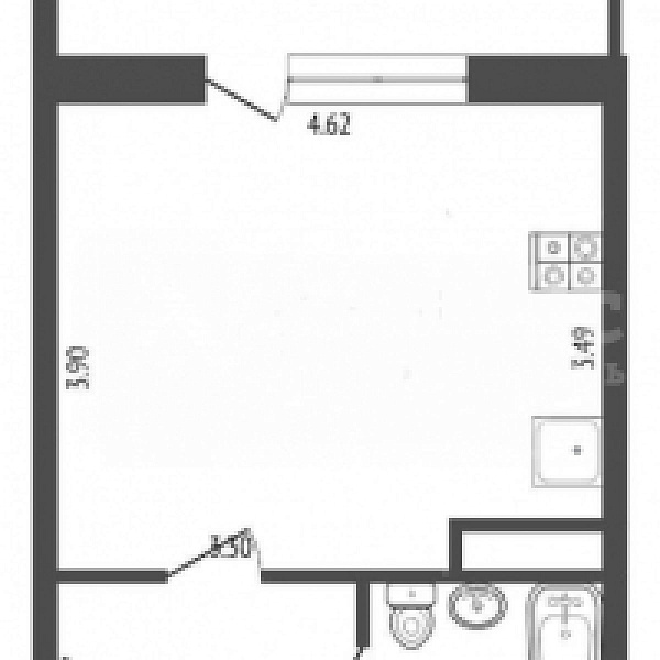 Квартира студия, 24.7 м²