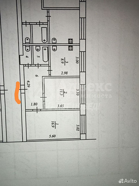 2-к квартира, 49 кв.м.
