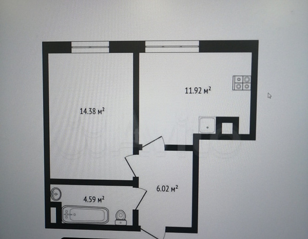 Квартира 1-комн., 36.7 м²
