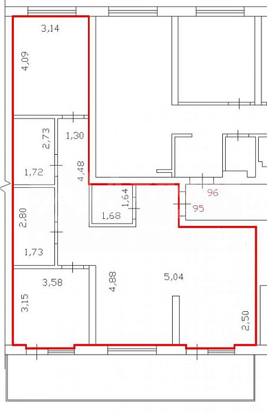 2-к квартира, 78 кв.м.