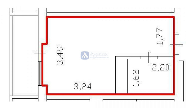 Квартира студия, 19.8 м²