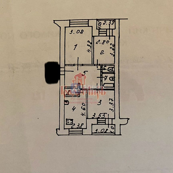 Квартира 3-комн., 60.4 м²