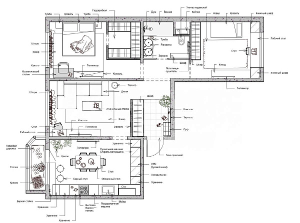 Квартира 3-комн., 86.7 м²