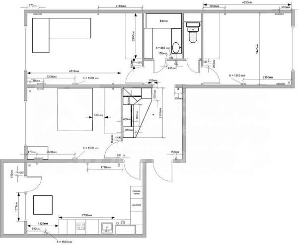 Квартира 3-комн., 86.7 м²