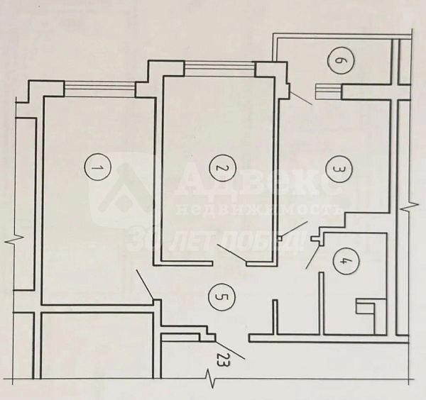 2-к квартира, 53 кв.м.