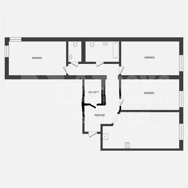 Квартира 3-комн., 93.7 м²