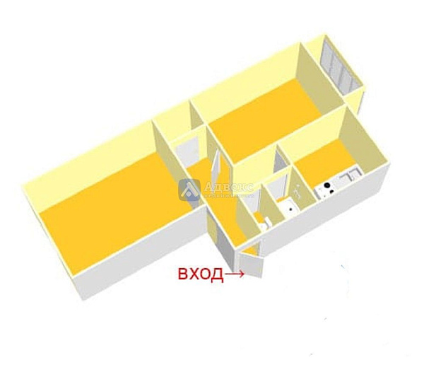Квартира 2-комн., 44.5 м²