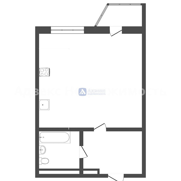 Квартира студия, 32.3 м² Квартира студия, 32.3 м²
