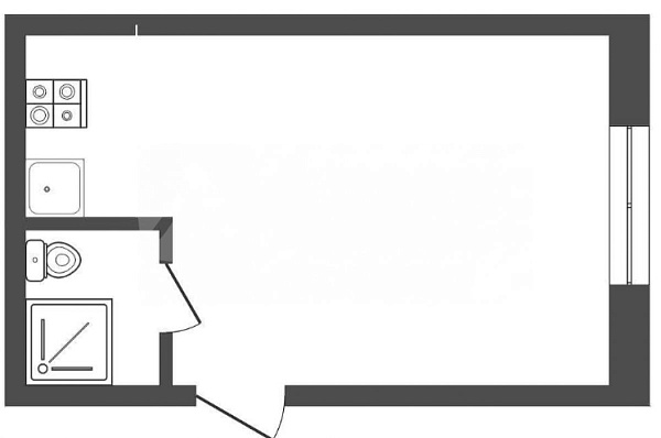 Квартира 1-комн., 18.9 м²