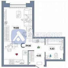 Студия, 29 кв.м. Студия, 29 кв.м.