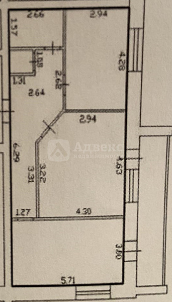 Квартира 2-комн., 66.6 м²