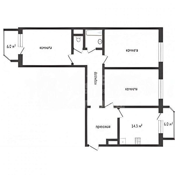 3-к квартира, 90 кв.м.