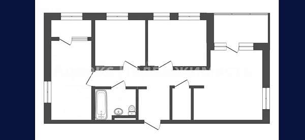3-к квартира, 90 кв.м.