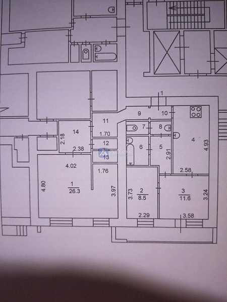 Квартира 3-комн., 86.7 м²