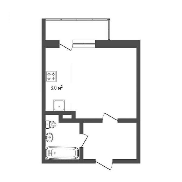 Квартира студия, 26.1 м² Квартира студия, 26.1 м²