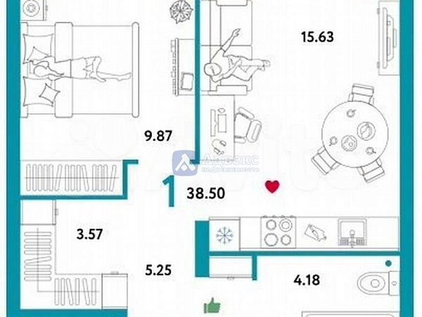1-к квартира в новостройке, 39 кв.м. 1-к квартира в новостройке, 39 кв.м.