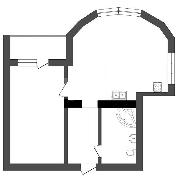 Квартира 1-комн., 49.1 м²