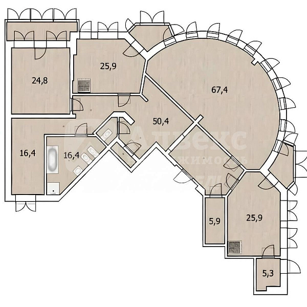 Квартира 4-комн., 242.6 м²