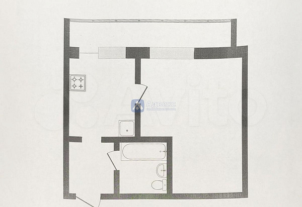 1-к квартира, 30 кв.м.