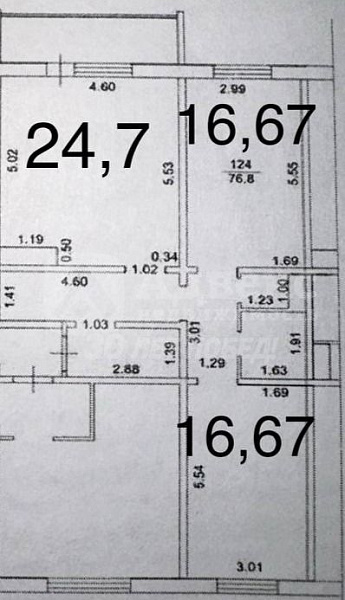 Квартира 2-комн., 76.8 м²