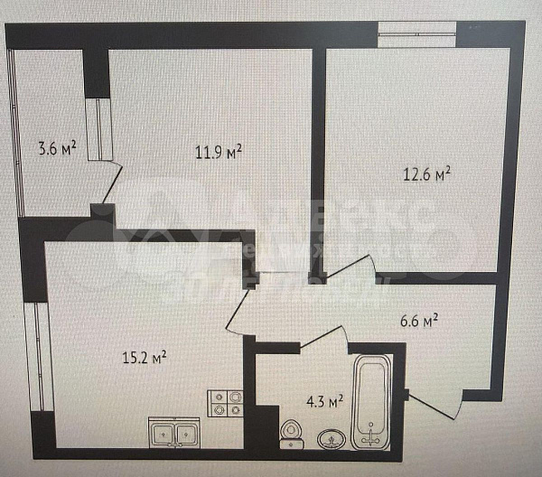 Квартира 2-комн., 50.8 м²