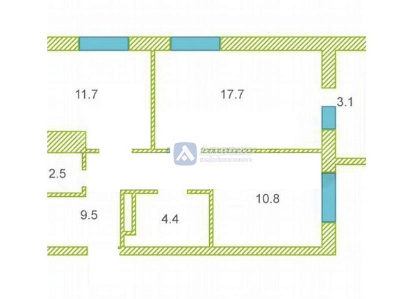 Квартира 2-комн., 57 м² Квартира 2-комн., 57 м²