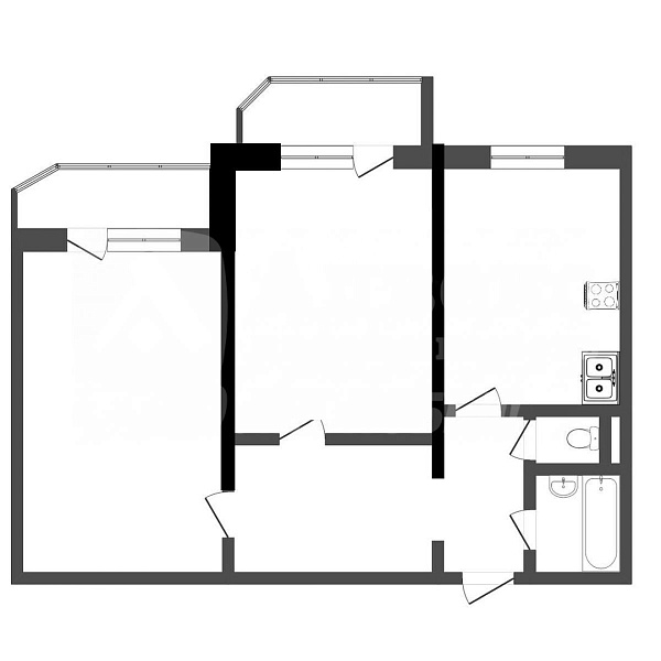 2-к квартира, 62 кв.м.