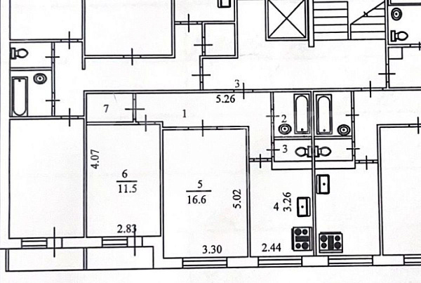 Квартира 2-комн., 50.5 м²