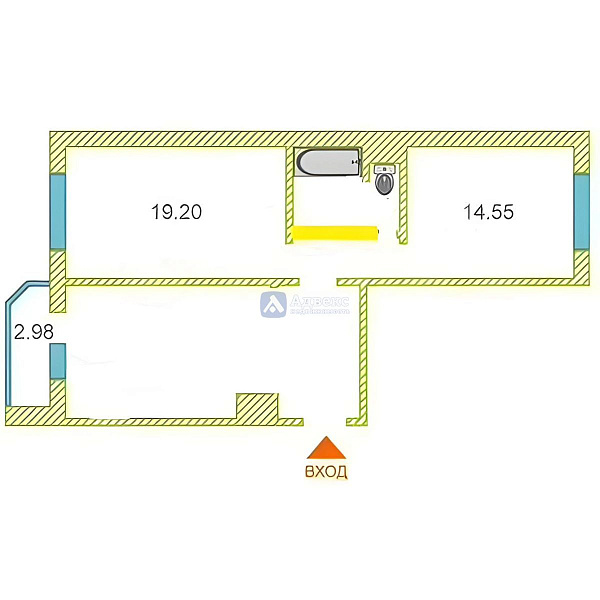 Квартира 2-комн., 67.1 м² Квартира 2-комн., 67.1 м²