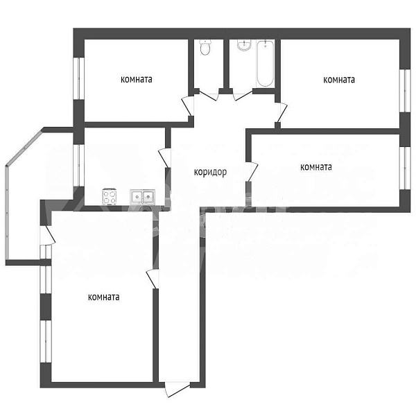 4-к квартира, 85 кв.м.