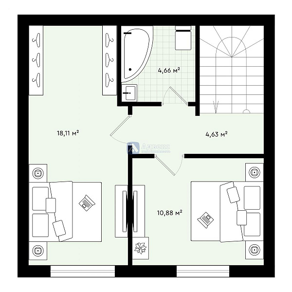 Квартира 2-комн., 81.08 м²