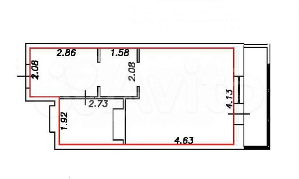 Студия, 35 кв.м.