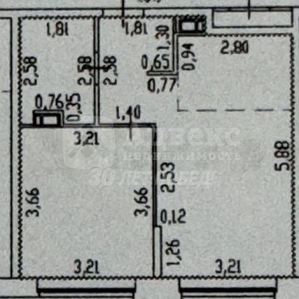 1-к квартира, 39 кв.м.