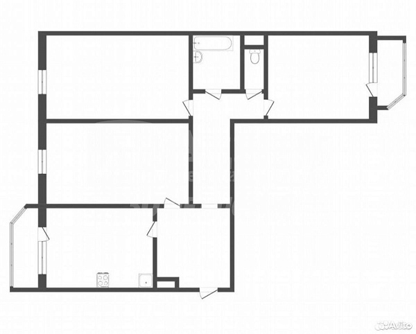 3-к квартира, 90 кв.м.